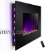 Golden Vantage Black Wall Mount Tempered Glass 3D Flame Effect Electric Fireplace w/ Remote Control - B014I71LU8